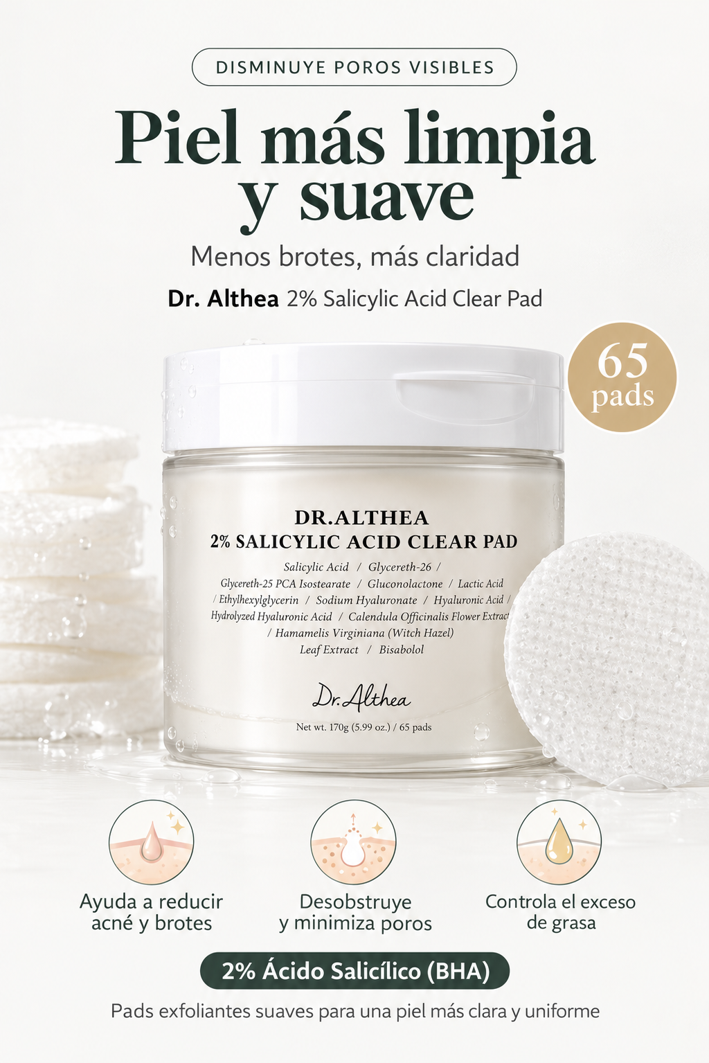 2% Salicylic Acid Clear Pad 170g (65 pads)